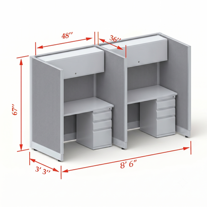 Cubicle Stations 67H 2pack Inline