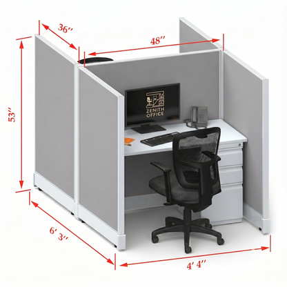 Office Cubicle Desk 53H 2pack Cluster
