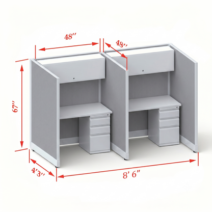 Cubicle Stations 67H 2pack Inline