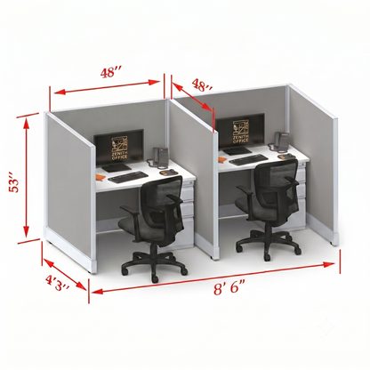 Office Cubicle Desk 53H 2pack Inline