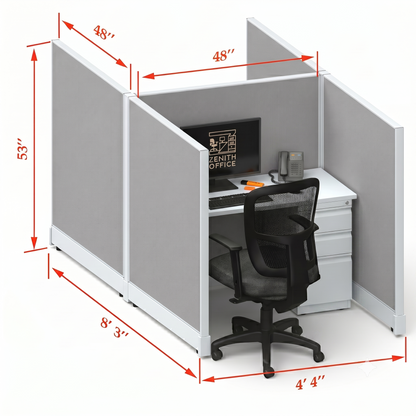 Office Cubicle Desk 53H 2pack Cluster