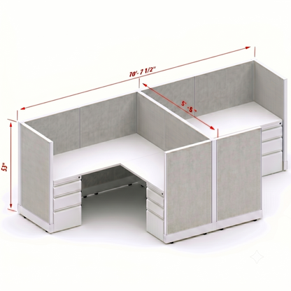 Workstation Desk 53H 2pack cluster