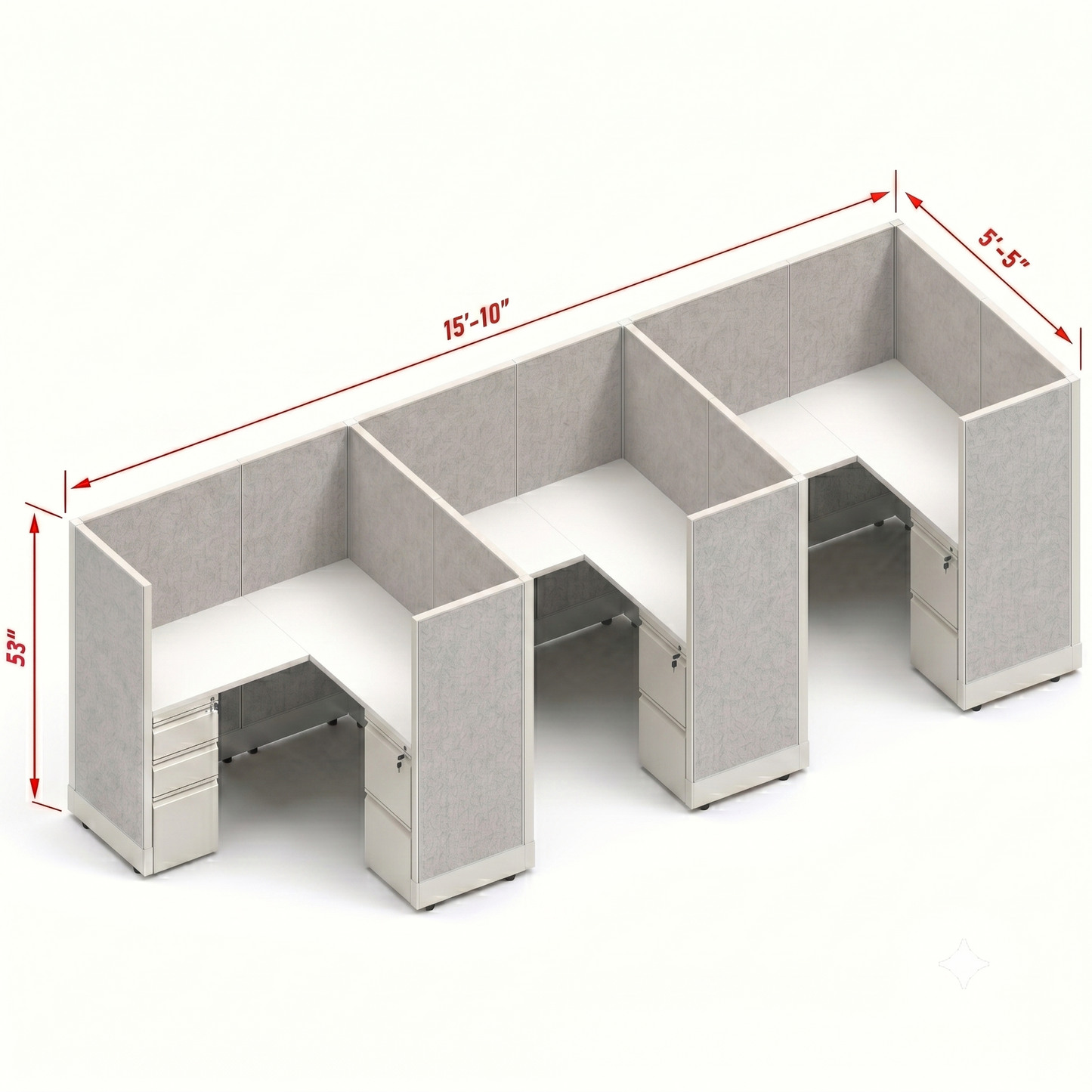 Workstation Desk 53H 3pack inline