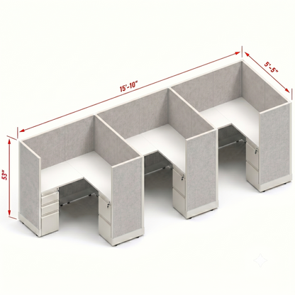 Workstation Desk 53H 3pack inline