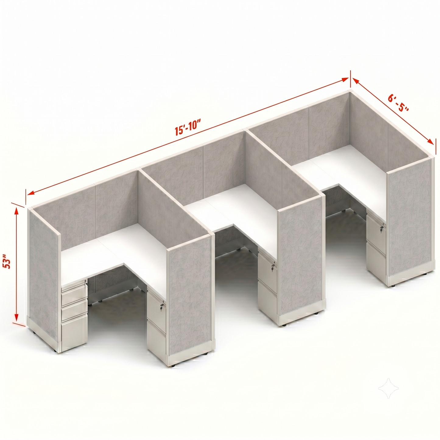 Workstation Desk 53H 3pack inline