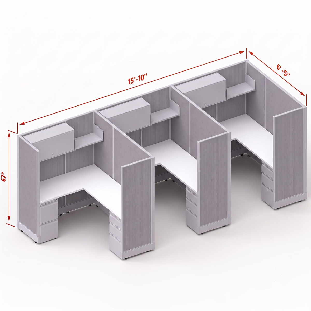Workstation Desk 67H 3pack inline