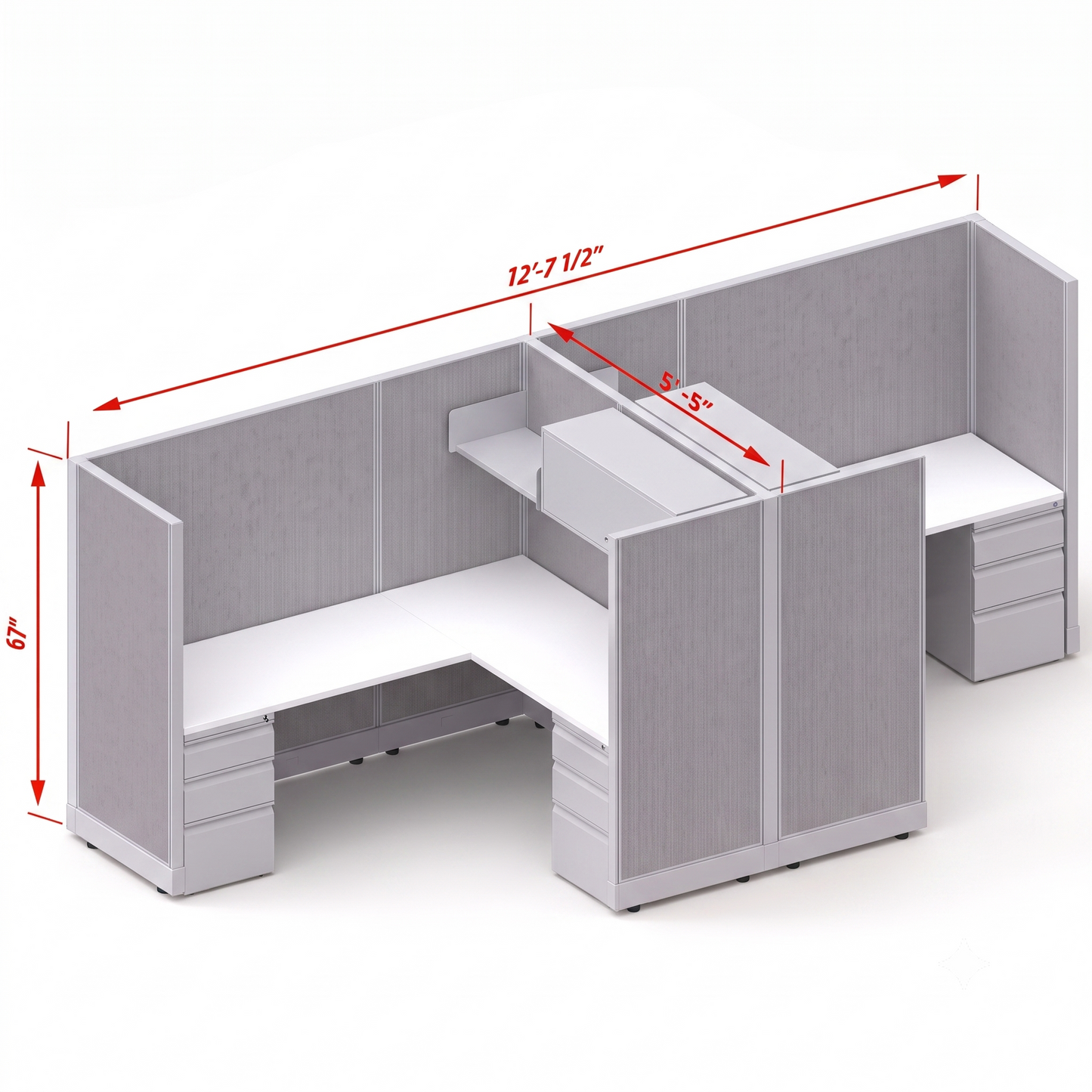 Workstation Desk 67H 2pack cluster