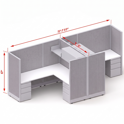 Workstation Desk 67H 2pack cluster