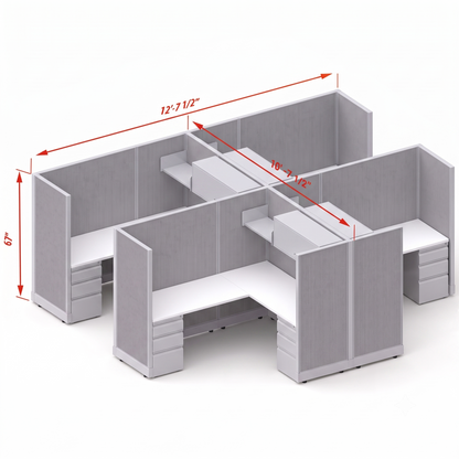 Workstation Desk 67H 4pack cluster