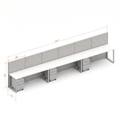 Open Workstation 53H 3pack Inline