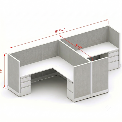Workstation Desk 53H 2pack cluster