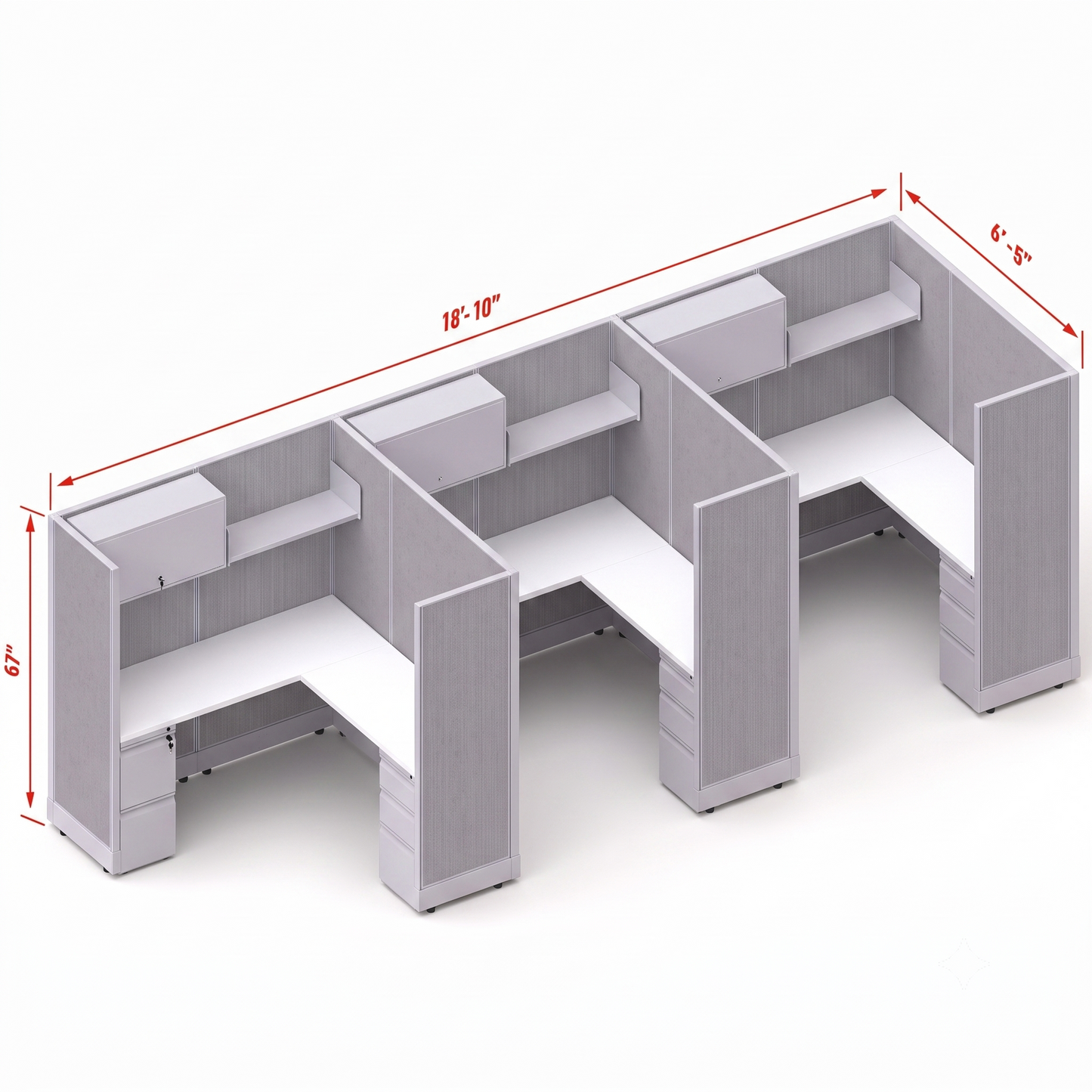 Workstation Desk 67H 3pack inline