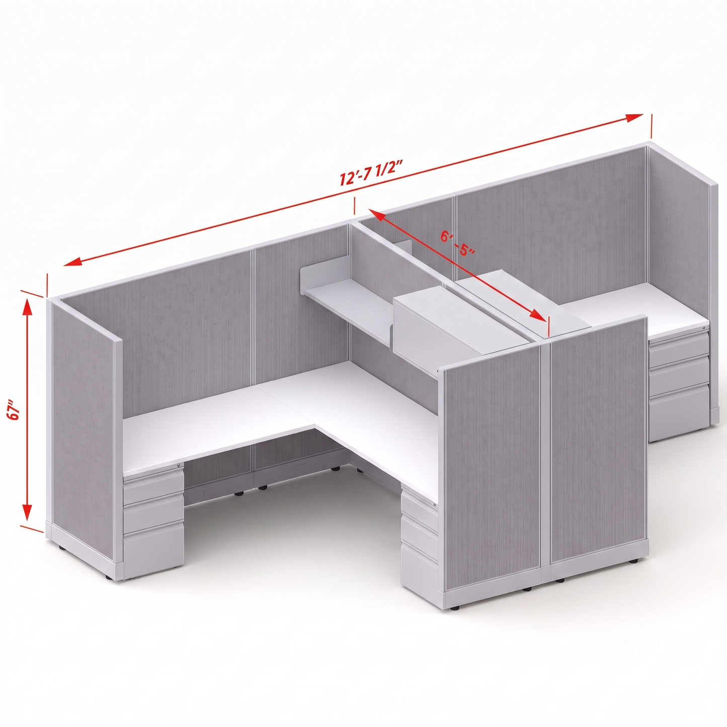 Workstation Desk 67H 2pack cluster